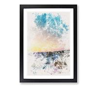 Twelve Apostles in Victoria Australia Abstract Watercolour Framed Print | A2 Black Framed Wall Art | Ready to Hang | Abstract Historical Picture | Living Room Bedroom Lounge Office