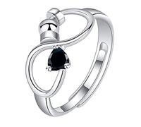 Twelve Birthstones Anxiety Decompression Rotating Ring Decompression Ring Birthday Gift For Her Crystal Twelve Birthstones Rhinestone Trendy Rings for Women (One Size)