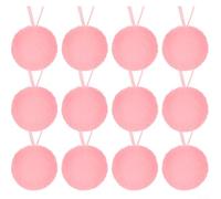 Twelve Colorful Decorative Plush Balls Enhance Your Seasonal Celebrations With These Charming Tree Ornaments (Pink)