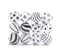 Twelve Colorful Hanging Xmas Baubles Create a Beautiful Display with This Ornament Set (White with 6cm 12PCs)