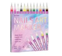 Twelve Colors Quick Dry Point Liner Marker | 0.5mm Fine Point Vibrating Polishing Tool, 0.33Lb, This Detailed Drawing Set Creates Intricate Designs