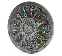 Twelve Constellations Colorful Challenge Coin Zodiac Lucky Coin Good Luck Charm Circular Case Included 0.32mm, Bronze