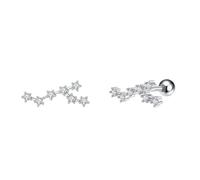 Twelve Constellations Stud Earrings,Stylish Silver Zircon Thread Earrings Decorations Jewelry Gifts Astrology Horoscope Earrings For Girls Ladies Fashion Earrings,Virgo,Adjust