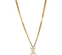 Twelve Constellations Zircon Necklace Women Golden Dainty Clavicle Chain Shiny Cz Guardian Choker Party Jewelry Gift