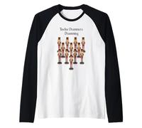 Twelve Drummers Drumming Twelve Days of Christmas Raglan Baseball Tee