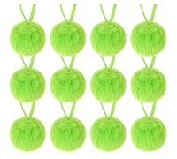 Twelve Fun Plush Ornament Balls A Charming Addition to Your Christmas Tree or Any Celebration Decor Theme (Green)
