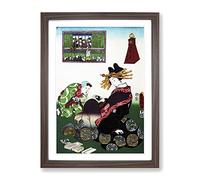 Twelve Hours Of Spring By Utagawa Kunisada Asian Japanese Framed Print | A4 Walnut Framed Wall Art | Ready to Hang | Asian Landscape Picture | Living Room Bedroom Lounge Office