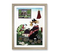 Twelve Hours Of Spring By Utagawa Kunisada Asian Japanese Framed Wall Art Print, Ready to Hang Picture for Living Room Bedroom Home Office Décor, Oak A4 (34 x 25 cm)