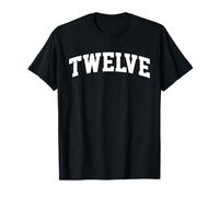 Twelve Minimalist 12 Year Old 12th Birthday College Style T-Shirt