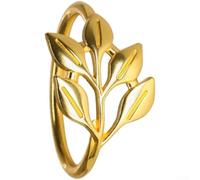 Twelve Napkin Rings with Classic Leaf Design for Wedding Table Layout, Hotel Banquet Tables, Restaurant Dining and Formal Events (Gold)