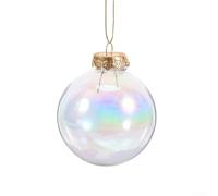 Twelve Piece Clear Ornament Set with Gold Strings for Customizable Holiday Decor (8cm)