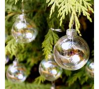 Twelve Piece Set of Transparent For Christmas Ornament Balls, Reusable and Great for Customization (6cm)