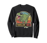 Twelve Rex T Rex Birthday 12 Year Old Dinosaur 12th Dino Sweatshirt