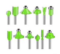 Twelve Sets of 1/4 For Woodworking Cutter Sets with Heat Resistant Coating and Carbide Cutters to Maintain Sharpness and Reduce Material Build Up