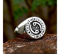 Twelve Signs Of The Zodiac Constellation Ring Stainless Steel Fashion Ring Gift-12-Cancer