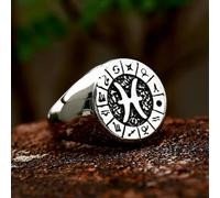 Twelve Signs Of The Zodiac Constellation Ring Stainless Steel Fashion Ring Gift-7-Pisces