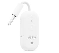 Twelve South AirFly Pro 2 Bluetooth 5.0 Transmitter/Receiver for TV/Airplane to 2 Wireless Headphones - Wireless Adapter for AirPods, Airplane, Car, Gym, Home, Use with Any 3.5 mm Audio Jack, White