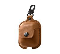 Twelve South AirSnap | Leather Protective Case/Cover with Loss Prevention Clip for AirPods & Wireless Charging Case for AirPods, Cognac