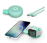 Twelve South Butterfly SE 2-in-1 Foldable Wireless Travel Charger, Mint
