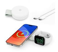 Twelve South Butterfly SE 2-in-1 Foldable Wireless Travel Charger, White/Grey