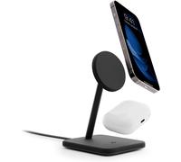 Twelve South Charging Stand HiRise 2 Deluxe 2-in-1 Qi2 iPhone & AirPods BLACK