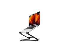 Twelve South Curve Flex | Ergonomic Height & Angle Adjustable Aluminum Laptop/MacBook Stand/Riser, fits 10"-17", folds flat for portability -travel pouch included, matte black