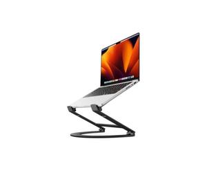 Twelve South Curve Flex | Ergonomic Height & Angle Adjustable Aluminum Laptop/MacBook Stand/Riser, fits 10"-17", folds flat for portability -travel pouch included, matte black