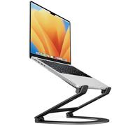 Twelve South Curve Flex | Ergonomic Height & Angle Adjustable Aluminum Laptop/MacBook Stand/Riser, fits 10"-17", folds flat for portability -travel pouch included, matte black