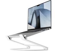 Twelve South Curve Flex Laptop Stand, MacBook Stand - Ergonomic, Portable, Aluminum Laptop Holder, Computer Cooling Stand, Adjustable Height & Angle, Fits Laptops 10"-17", Riser for Desk, Matte White