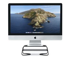 Twelve South Curve Riser Monitor Stand | Ergonomic desktop stand with storage shelf for iMac and Displays, matte black