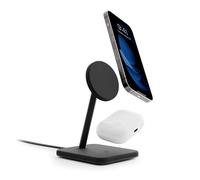 Twelve South HiRise 2 Deluxe 2-in-1 Qi2 Charging Stand for iPhone and AirPods Black