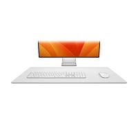 DeskPad | Sustainable Leather Extended Mouse Mat, Spill-Resistant, Mouse Traction Surface, Optimal Size for Display Use, Grey