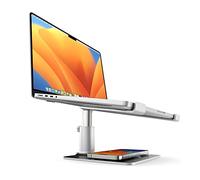 Twelve South TS-2211 HiRise Pro for Laptops and MacBooks | Ergonomic, Height-Adjustable Stand with MagSafe/Wireless Capable Charging Base (Silver)