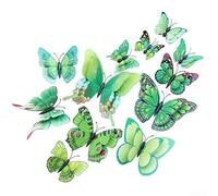 Twelve Unique Butterflies in this Decorative Sticker Set Transform Your Child's Space Today (Green)