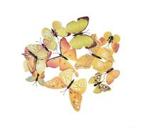 Twelve Unique Butterflies in this Decorative Sticker Set Transform Your Child's Space Today (Yellow)