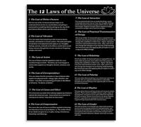 Twelve Universal Laws Canvas Wall Art Manifestation Poster Spiritual Principles for Home Meditation Decor(Framed,12x18inch(30x45cm))