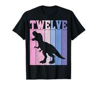 Twelve Years Old Dinosaur Dino T-Rex 12th Birthday Party T-Shirt