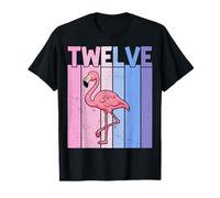 Twelve Years Old Flamingo Lover 12th Birthday Party T-Shirt