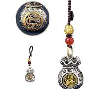 Twelve Zodiac God of Wealth Bag,Daily Prosperity and Fortune-Filled Money Bag Pendant,Rotatable Lucky Bag Pendant,Rotatable Blessing Bag Pendant,Handmade God of Wealth Bag (Dragon)