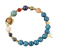 Twelve Zodiac natural stone bracelets, blue marble, red and blue malachite, lapis lazuli, drawing stone, turquoise, men and women, Mother's Day, Christmas, birthday gifts (Aries(3.21-4.19))