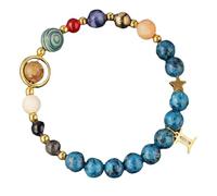 Twelve Zodiac natural stone bracelets, blue marble, red and blue malachite, lapis lazuli, drawing stone, turquoise, men and women, Mother's Day, Christmas, birthday gifts (Gemini(5.21-6.21))