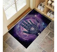 Twelve Zodiac Signs Door Mats Indoor, 60 x 90 cm Non Slip Dirt Trapper Washable Doormats Psychedelic Galaxy Entrance Rug Super Absorbent Floor Mat for Front Back Door, Pets and Dogs, Purple