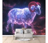 Twelve Zodiac Signs Photo Wallpaper Aries Wall Mural 400 × 280 cm / 157.4" × 110" Non-Woven Art Print Wall Mural 3D Photo Picture Wallpaper for Bedroom Living Room Decoration