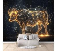 Twelve Zodiac Signs Photo Wallpaper Taurus Wallpaper Mural 3D Art Print, Non-Woven Wall Paper, Decoration Poster Picture Mural 500 × 280 cm / 196.8" × 110" for Living Room Bedroom