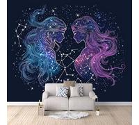 Twelve Zodiac Signs Wallpaper Murals Gemini Photo Wallpaper 450 × 315 cm / 177.1" × 124" Non-Woven 3D Wall Mural Decoration Poster for Bedroom Living Room TV Backdrop