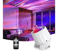 Twelvetooo Northern Lights Projector, Rechargeable Battery Star Night Light with Bluetooth Speaker, White Noise Sleep Aid & Timer, Bedroom Galaxy Projector Decor, Gift for Kids, Adults