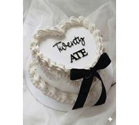 Twenty ATE Cake Topper - 28th Birthday Cake Charm, Black Gloss Acrylic, 3mm Thick, Premium Laser Cut Decoration for twenty-eighth Celebration Lambeth Vintage Style