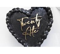 Twenty Ate Cake Topper - Golden Acrylic 28th Birthday Bling Cake Topper, 28th Happy Birthday Anniversary Party Favor Supplies, Photo Decoration Props