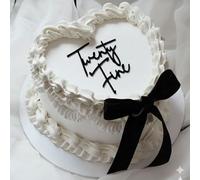 Twenty Fine Cake Charm, Black Gloss Acrylic, 3mm Thick, Premium Laser Cut Decoration for Twentieth Celebration Lambeth Style 10cm