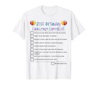 Twenty-First Dares Checklist Challenge: 21st Birthday Party T-Shirt